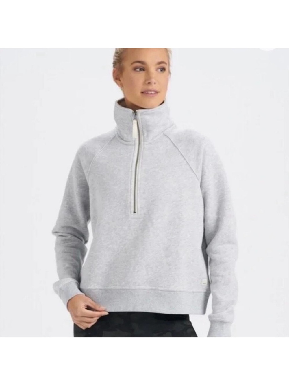 Vuori Restore Women's S Half Zip Hoodie VW288 - Light Heather Grey